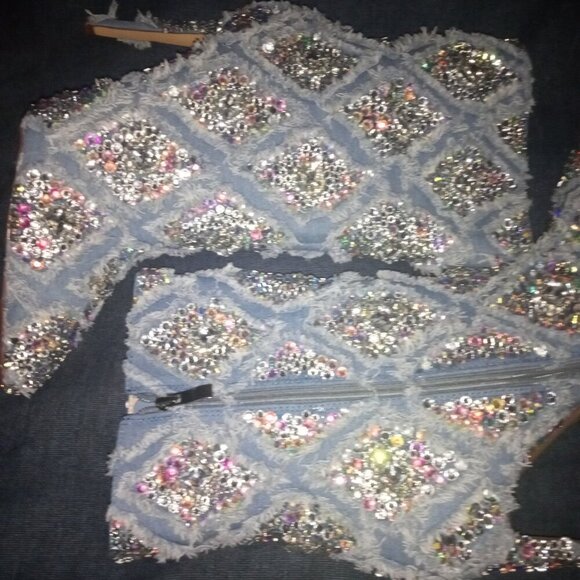 AZALEA WANG " DENIM DYNASTY "  DENIM EMBELLISHED BOOTIE( BRAND NEW !!!!!!! - Picture 7 of 7